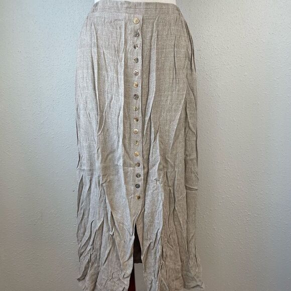 Pre-Owed Vintage K STUDIO Womens Rayon Blend Tan Blouse and Skirt Set Size 10 - Picture 7 of 11